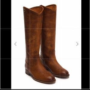 Frye Women’s Cognac Melissa Button Tall Boots- Round Toe